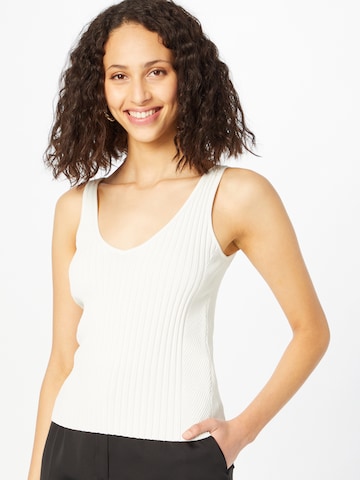 Calvin Klein Knitted Top in White: front