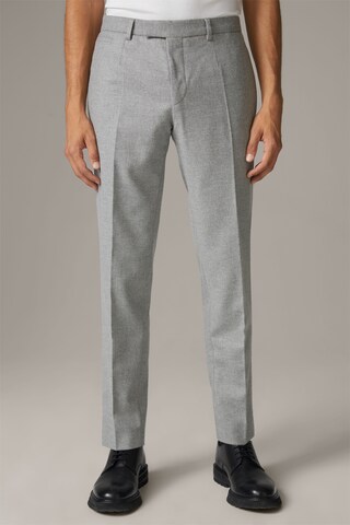 STRELLSON Slim fit Pleated Pants ' Kynd ' in Grey: front