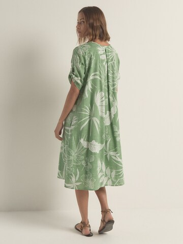 Apricot Palm Print Cocoon Dress ' ' in Grün