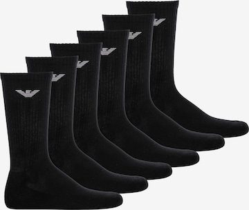 Emporio Armani Athletic Socks in Black: front