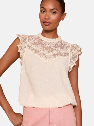 Chemisier love & roses en beige : devant