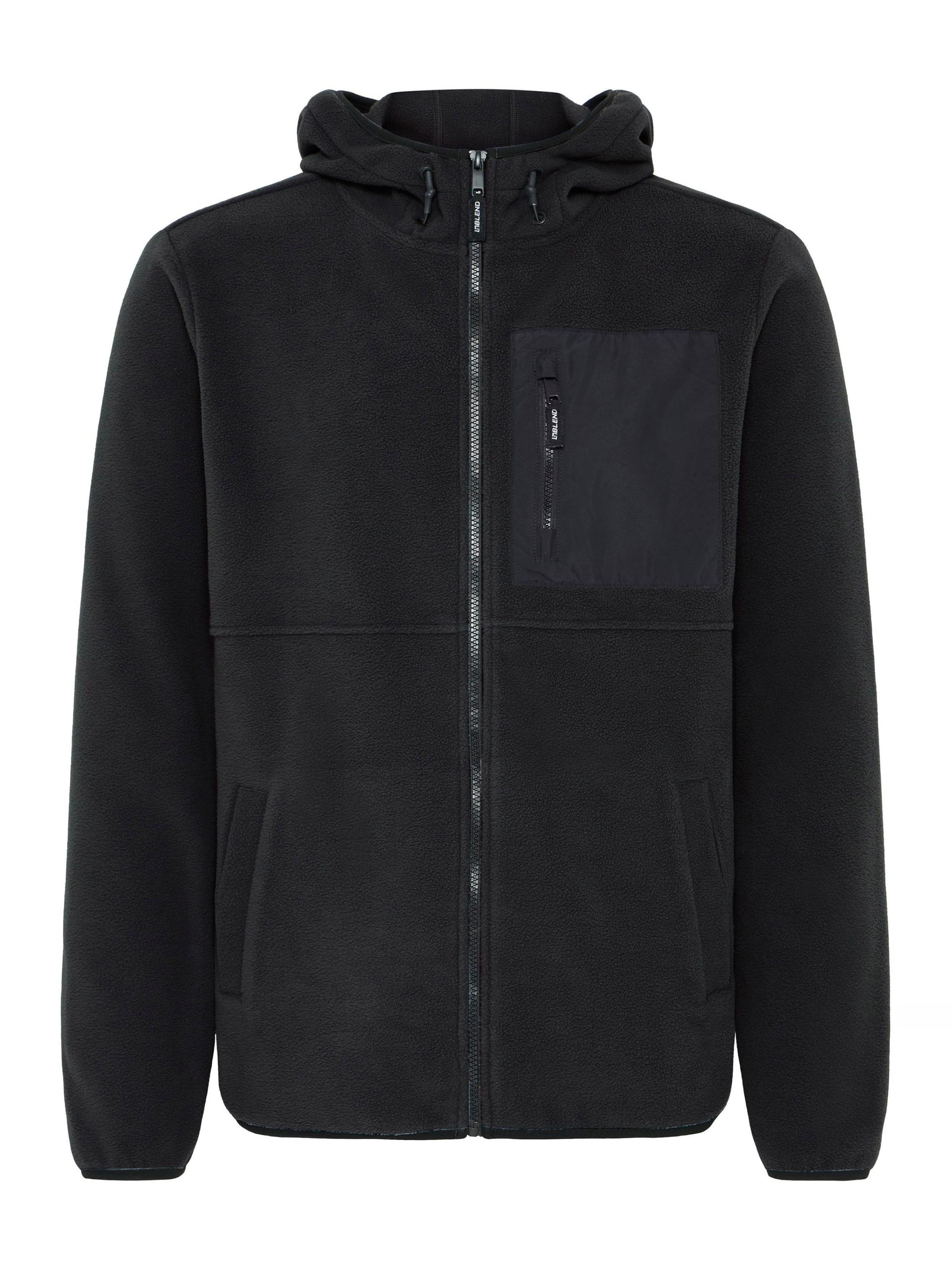 BLEND - Casaco de velo ' BHFlorix ' em preto: frente