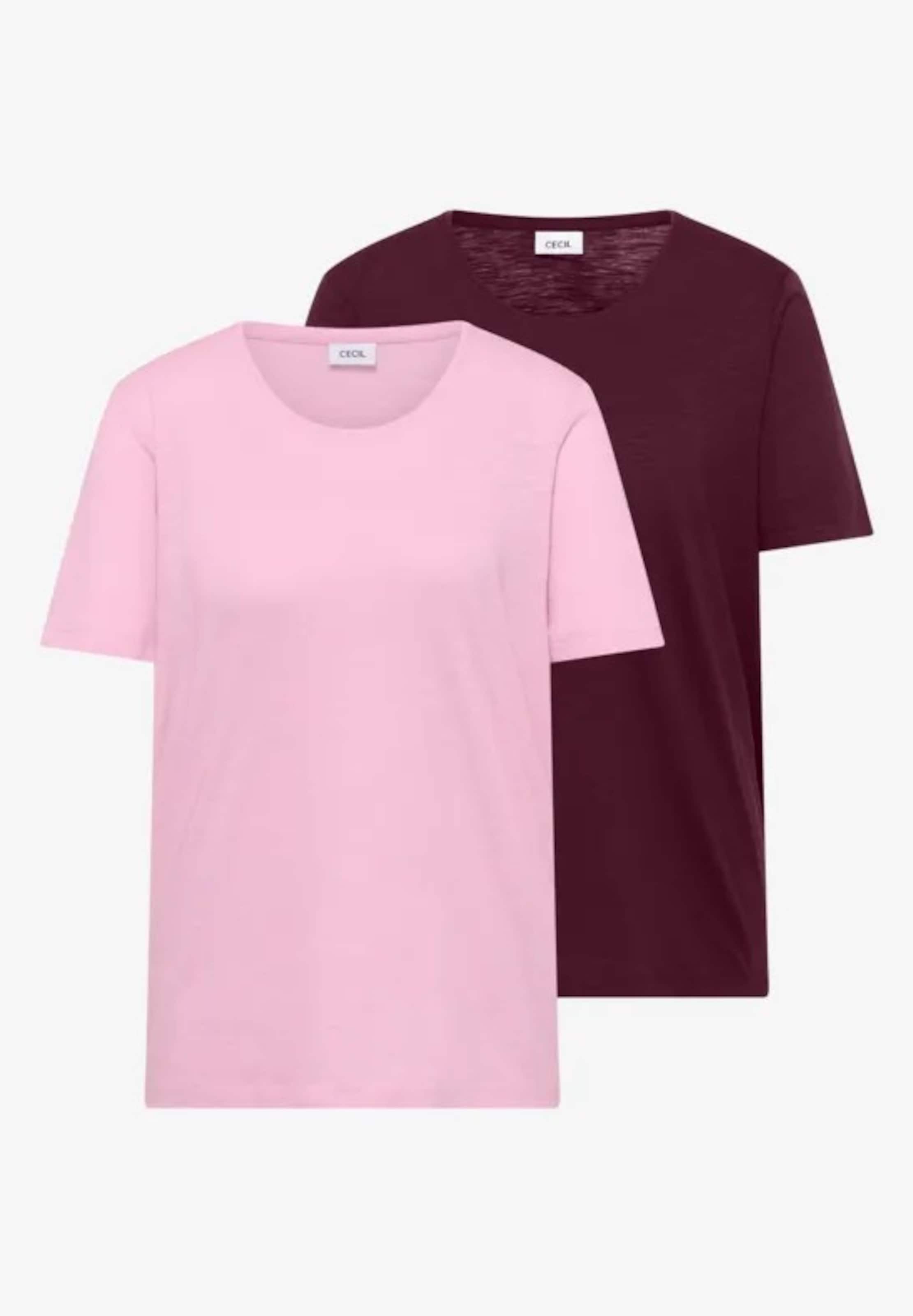 CECIL Basic T-shirt 2er Pack in Lila: Vorderseite
