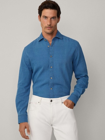 Hackett London Regular Fit Hemd in Blau: Vorderseite