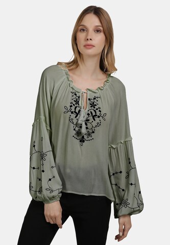 Camicia da donna di DreiMaster Vintage in verde: frontale