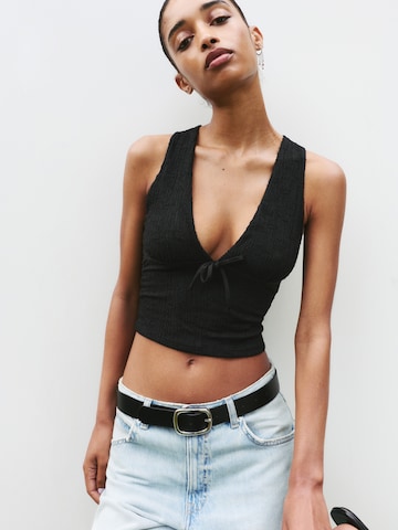 Pull&Bear Top w kolorze czarny