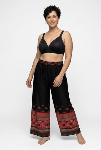 Ulla Popken Wide leg Broek in Zwart