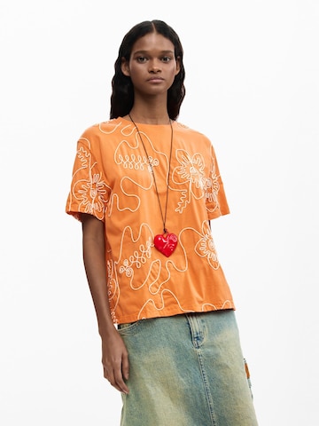 Tricou de la Desigual pe portocaliu: față