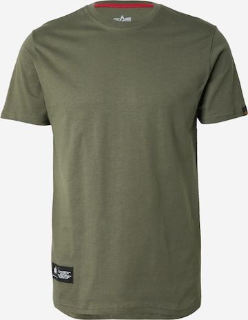 žalia ALPHA INDUSTRIES Marškinėliai: priekis