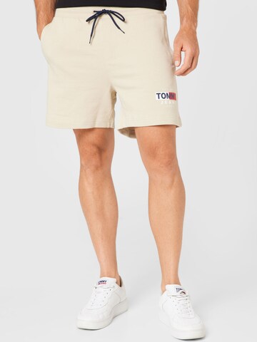 Tommy Jeans Normální Kalhoty – béžová: přední strana