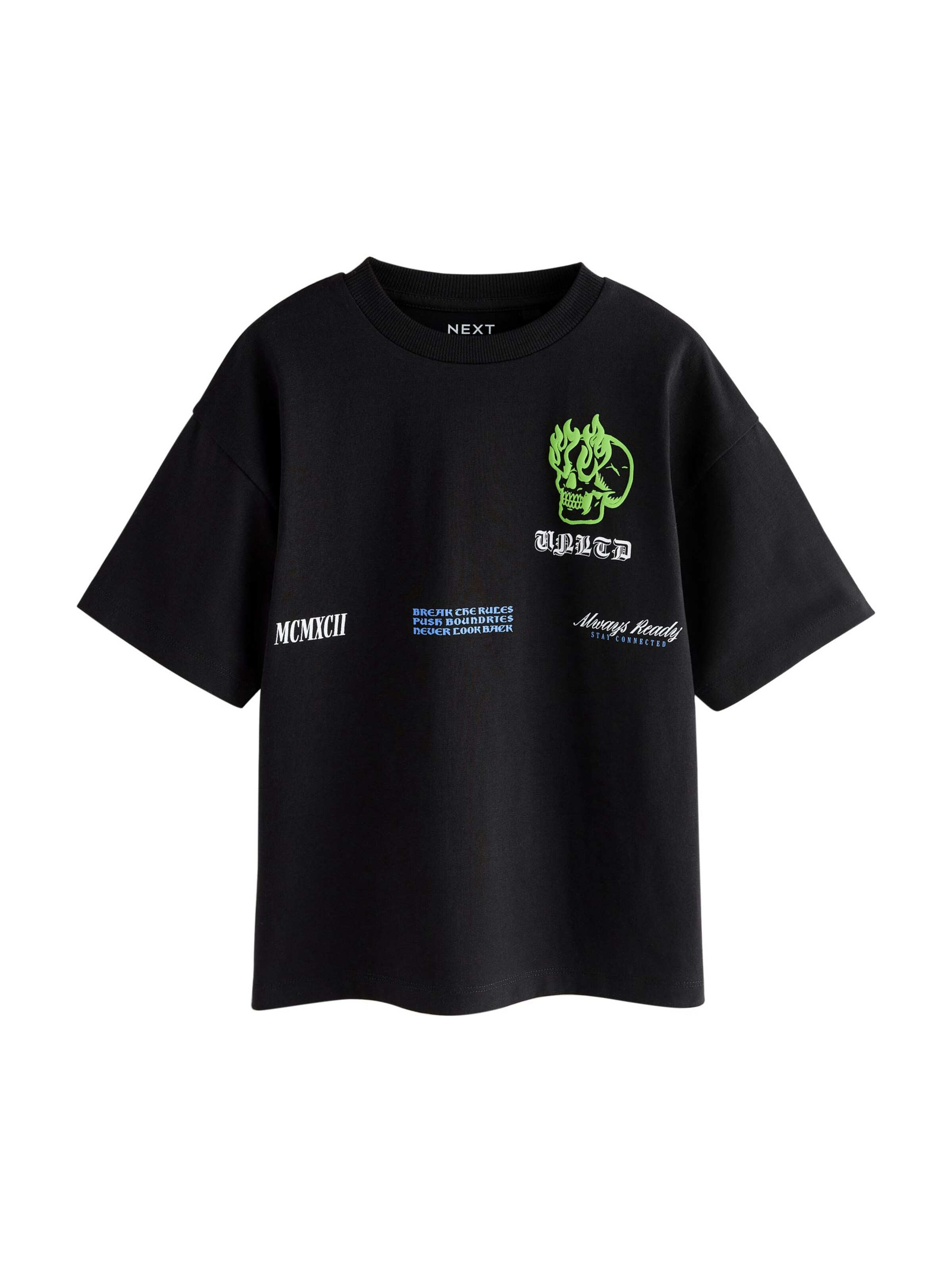 Next T-Shirt in 122 in dunkelblau / apfel / schwarz / weiß, Produktansicht