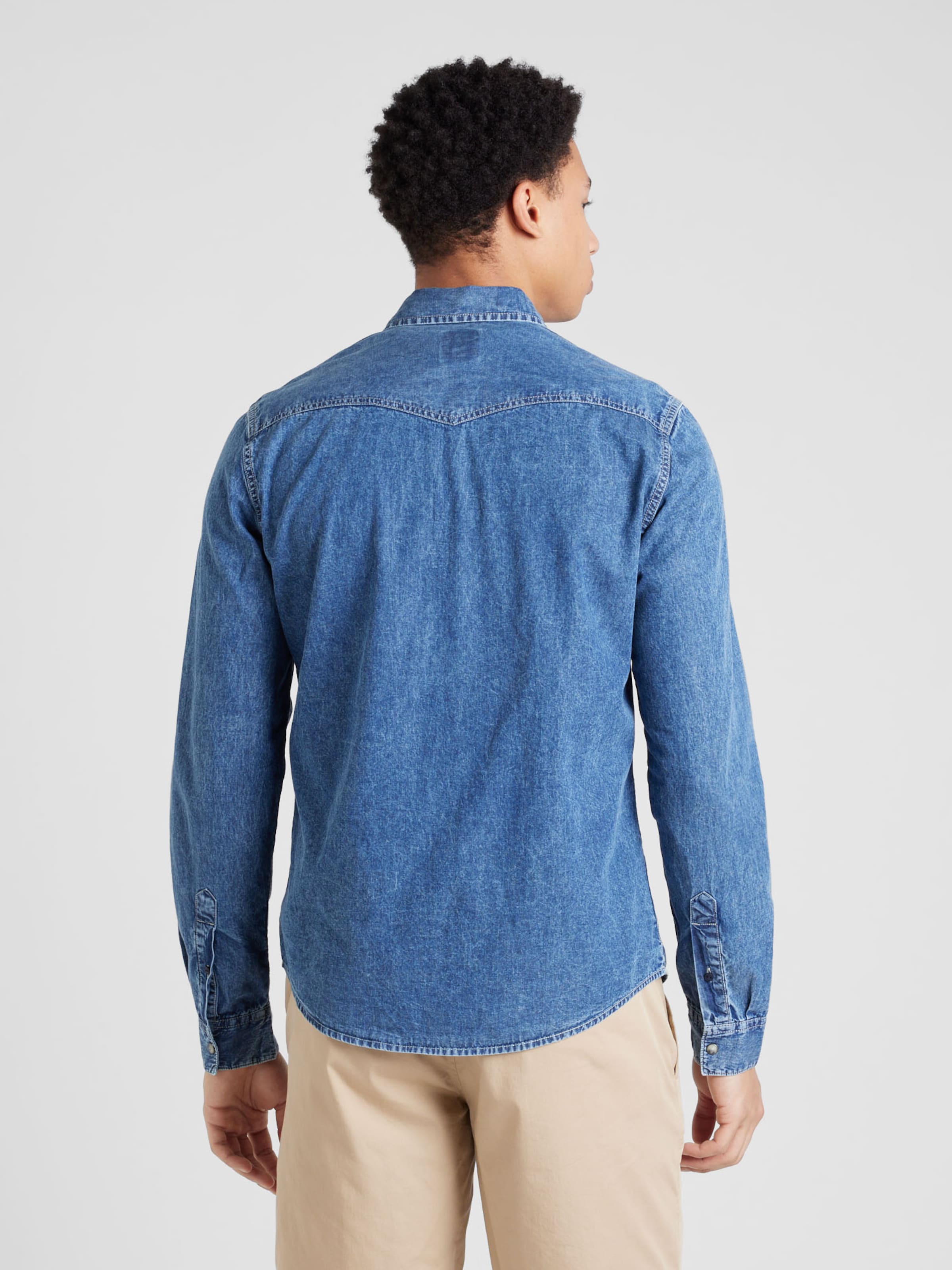 Coupe regular Chemise GARCIA en Bleu Denim ABOUT YOU