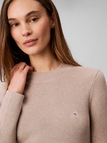 Calvin Klein Jeans Gebreide jurk in Beige