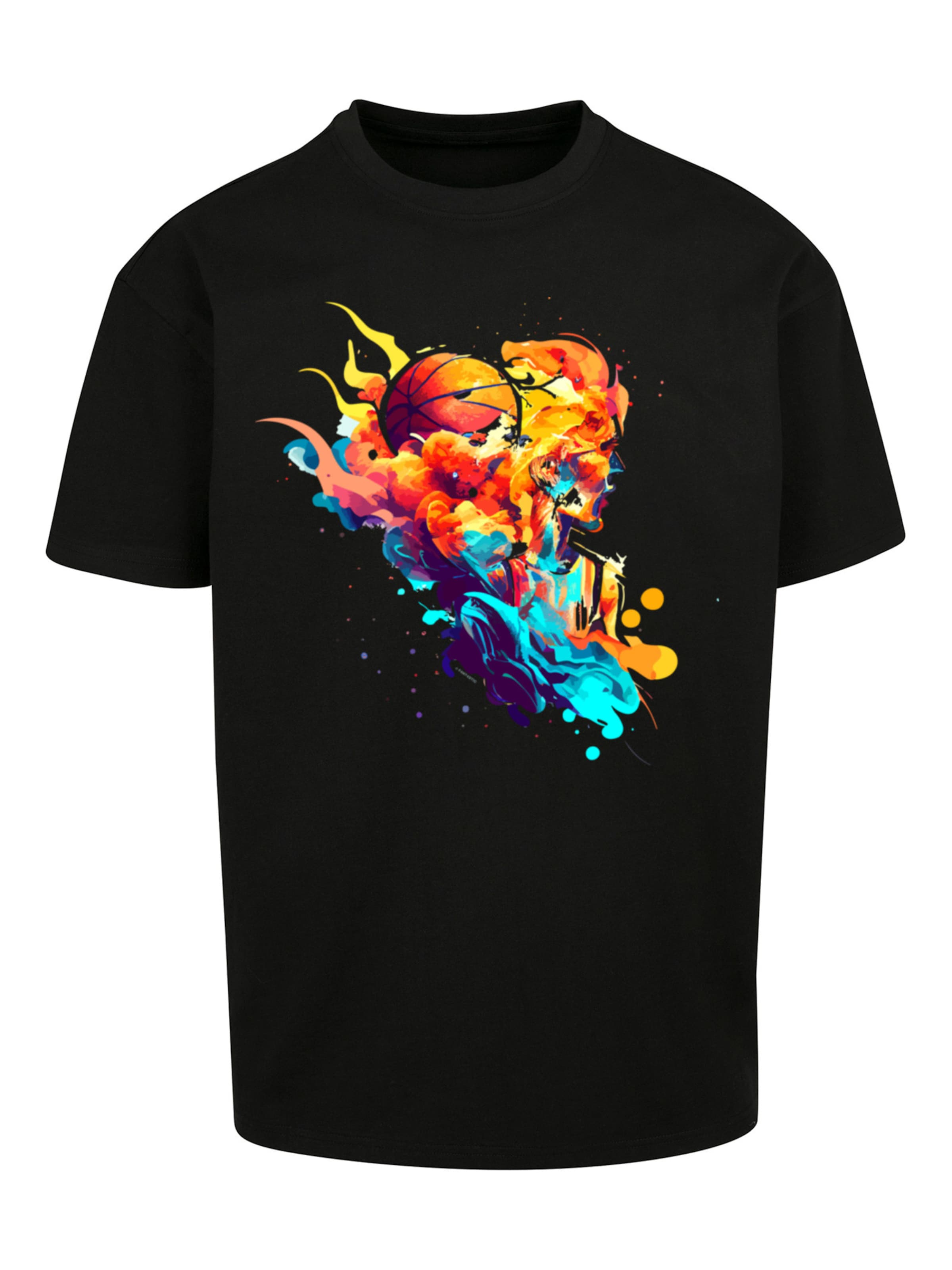 F4NT4STIC T-Shirt 'Basketball Sports Collection - Abstract player' in Schwarz: Vorderseite