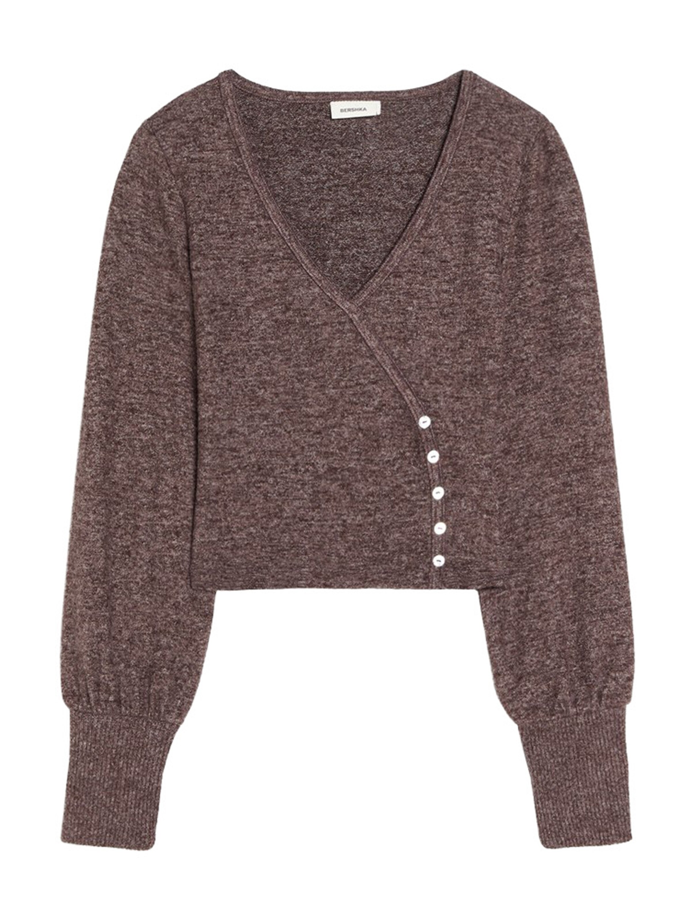 Bershka Sweater in Brown: front