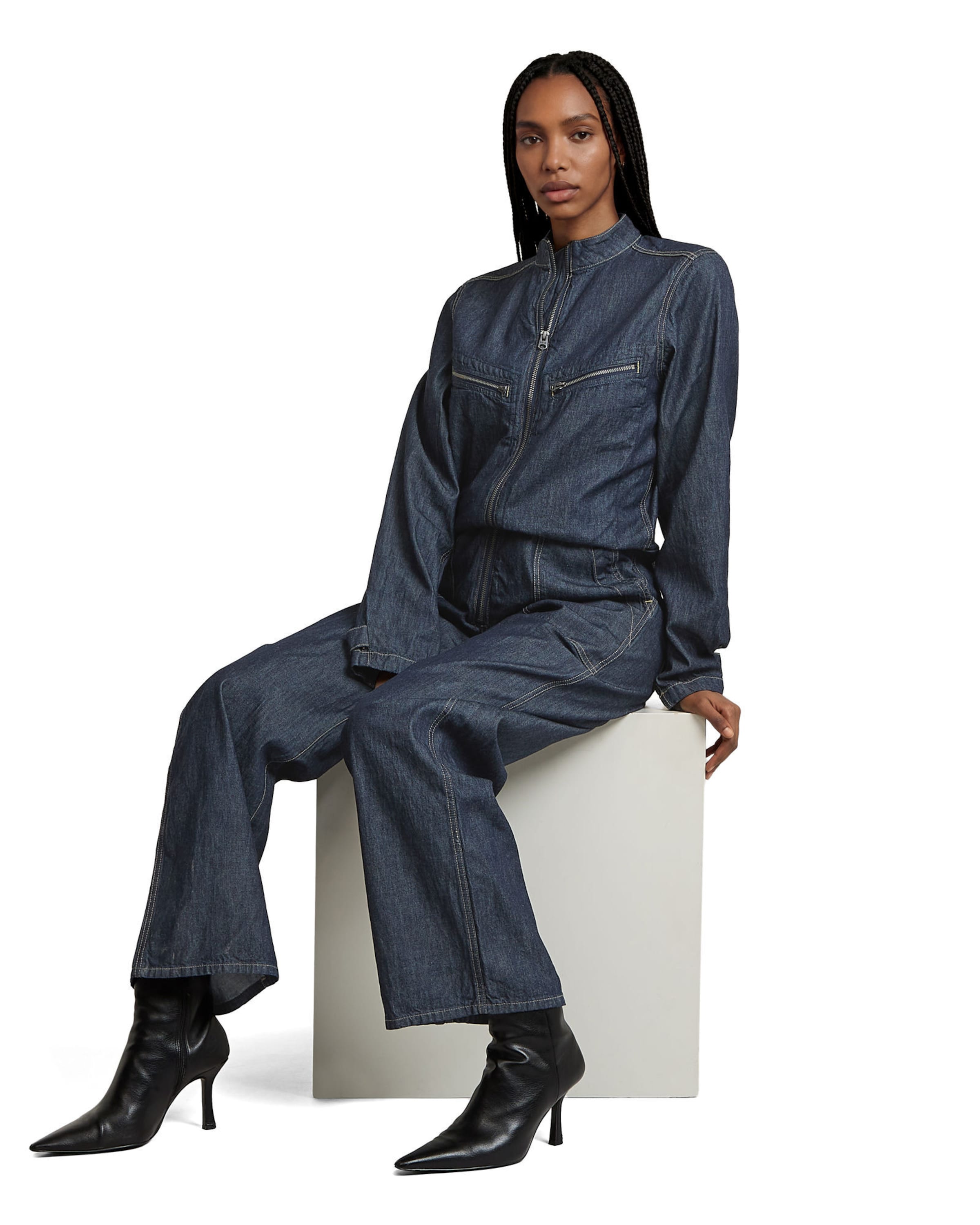 G-STAR Jumpsuit 'Flight Long Sleeve Jumpsuit' in Blauw
