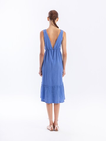 Haris Cotton Dress in Blue