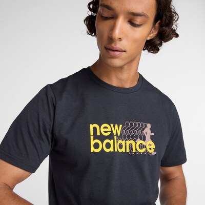 new balance Performance Shirt in marine blue / Yellow / Lilac, Item view
