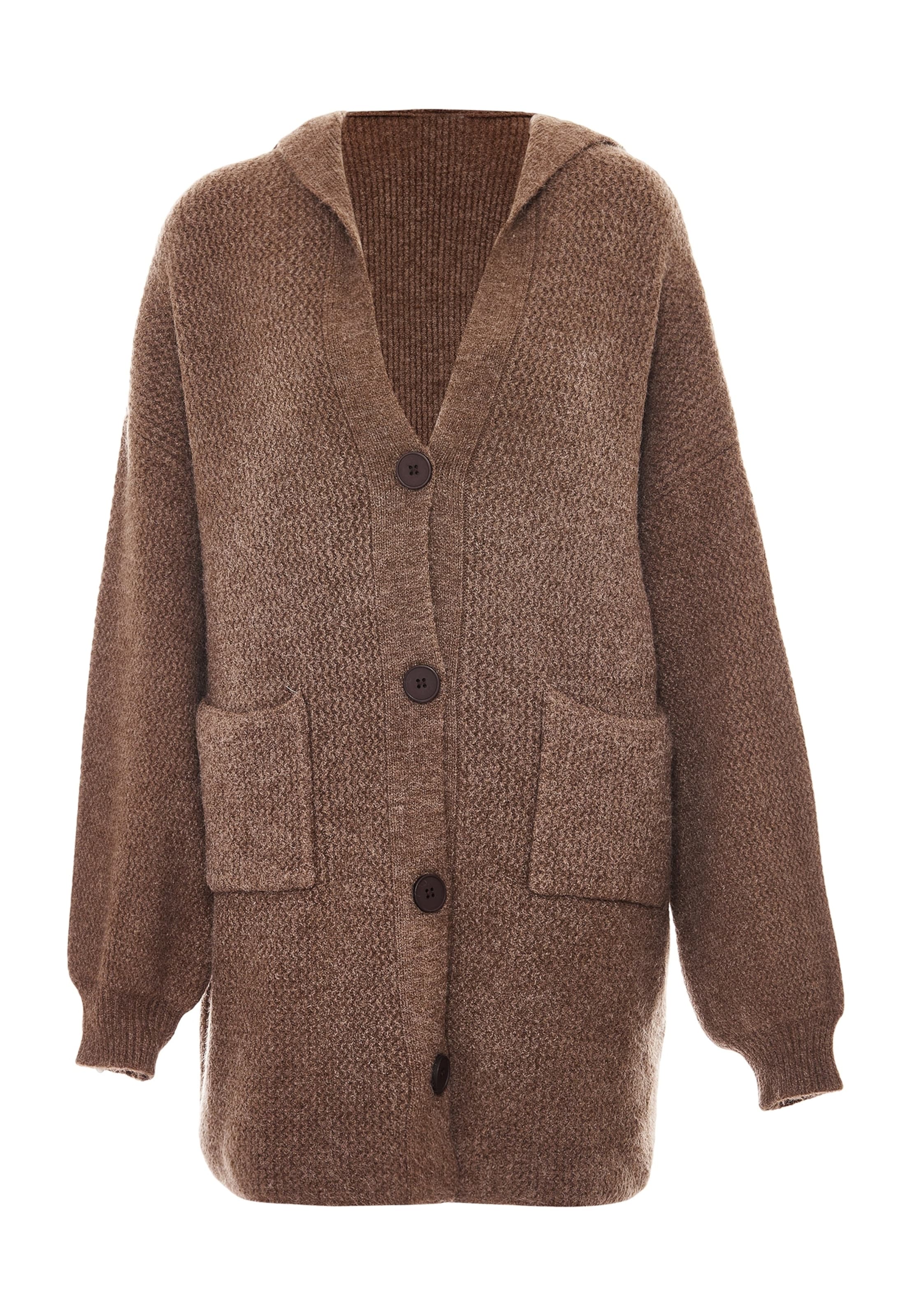 Tanuna - Casaco de malha em castanho: frente