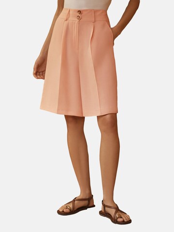 Wide leg Pantaloni con piega frontale di love & roses in rosa: frontale