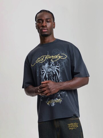 Ed Hardy Shirt 'When I Cared' in Black: front