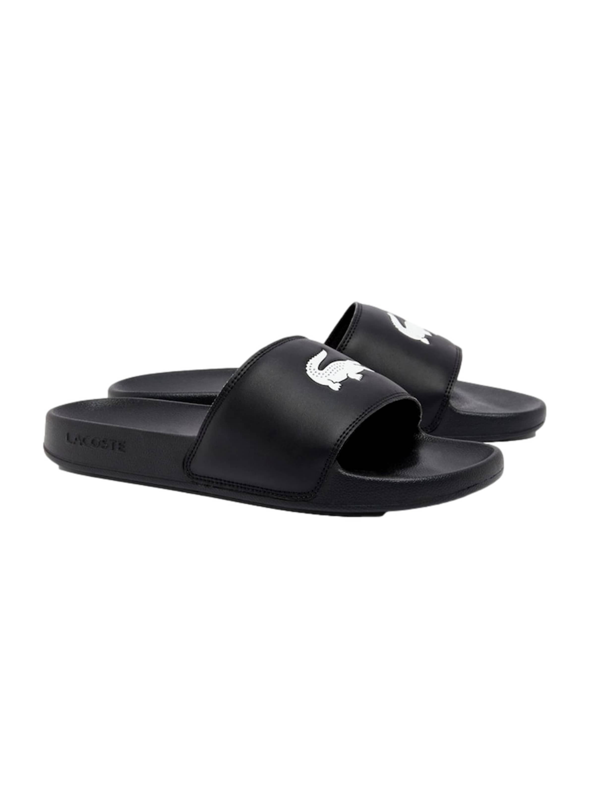 LACOSTE Pantoletter 'Serve Slides 0.0' i sort