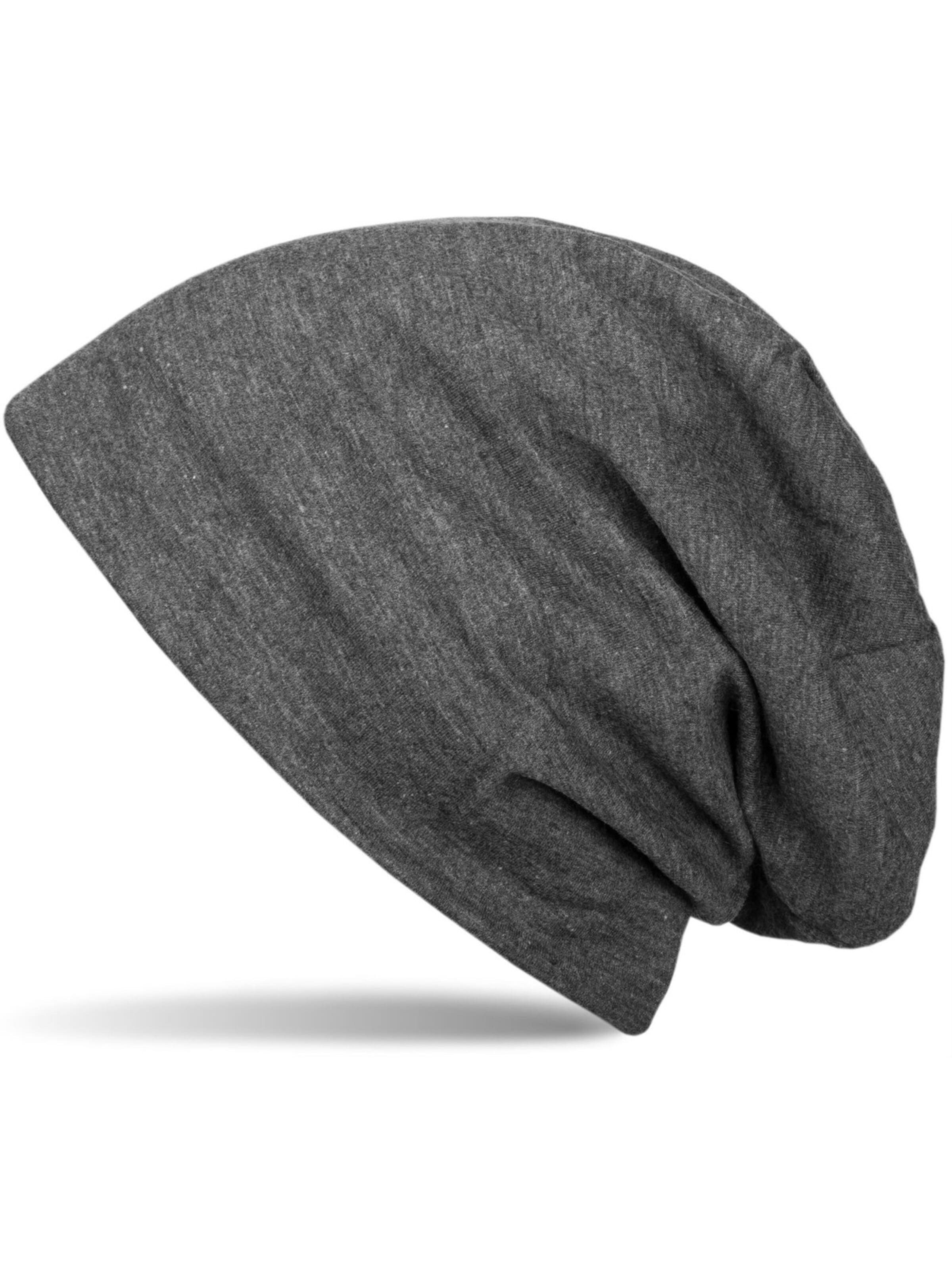 styleBREAKER Mütze 'Unifarbene Beanie Mütze mit Fleece'‌ in Grau: Vorderseite