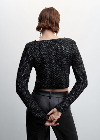 MANGO Knit Cardigan 'FINI' in Black