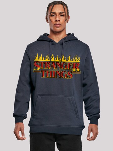 F4NT4STIC Sweatshirt 'Stranger Things Fire Netflix TV Series' in Blauw: voorkant