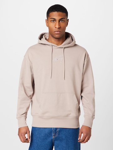 Sweat-shirt Tommy Jeans en beige : devant