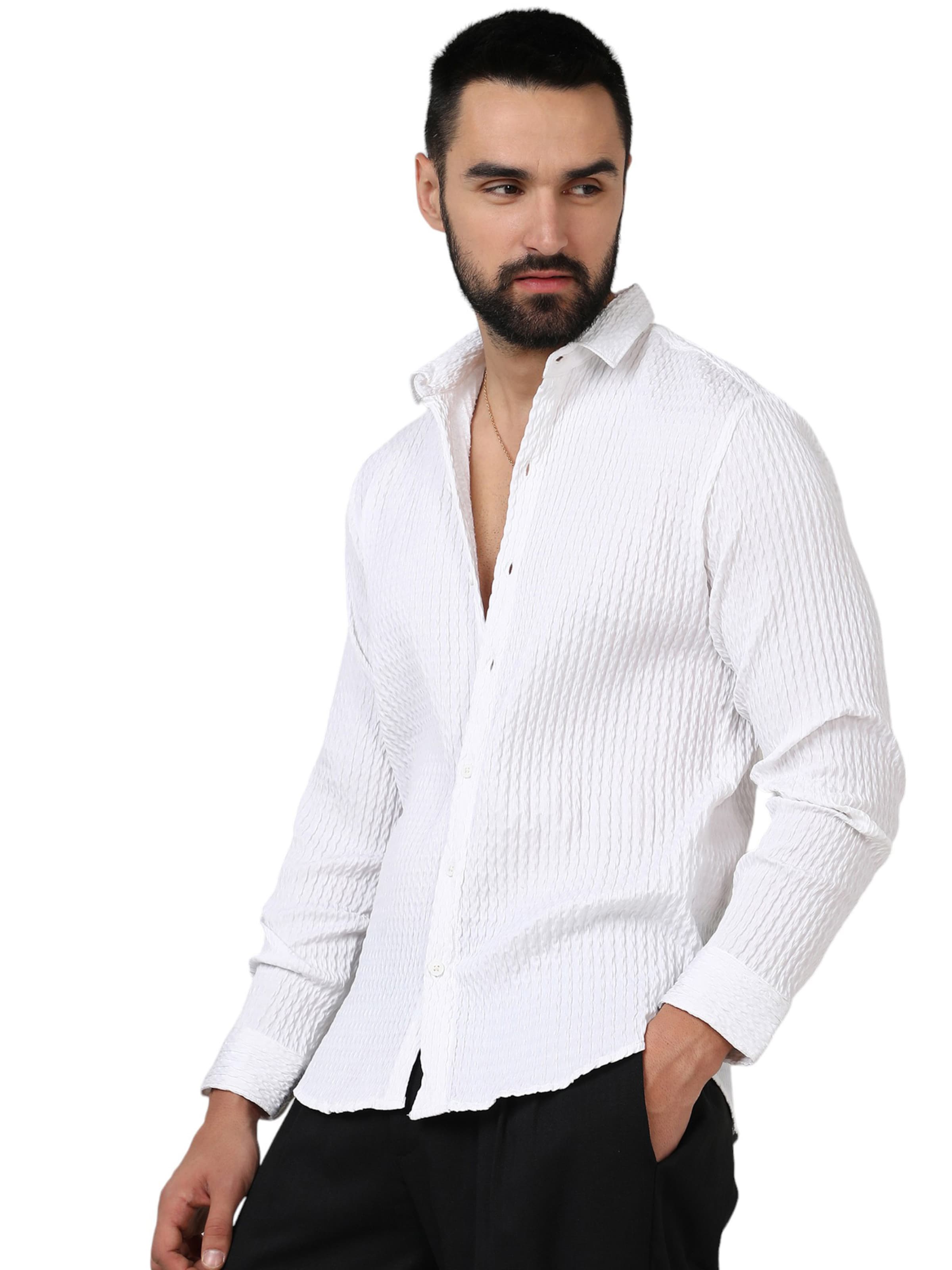 Campus Sutra Klasický střih Košile 'Hugo' – bílá