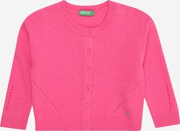 UNITED COLORS OF BENETTON Вязаная кофта в Ярко-розовый: спереди