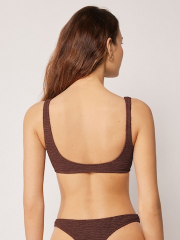 CALZEDONIA Bralette Bikini Top 'CRINKLE WAVES' in Brown