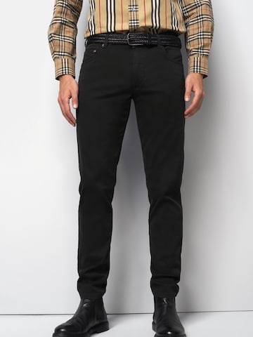 MEYER Regular Chino M5 Five Pocket in Schwarz: Vorderseite