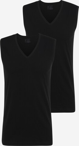 SCHIESSER - Camiseta térmica en negro: frente