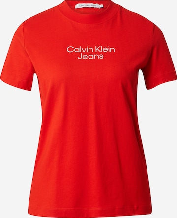 Calvin Klein Jeans Тениска в червено: отпред