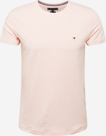 Coupe slim T-Shirt TOMMY HILFIGER en rose : devant