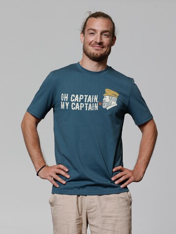 Watapparel Shirt 'Oh Captain My Captain' in Groen: voorkant