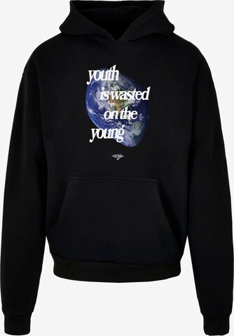 Lost Youth Sweatshirt 'World' in Schwarz: predná strana