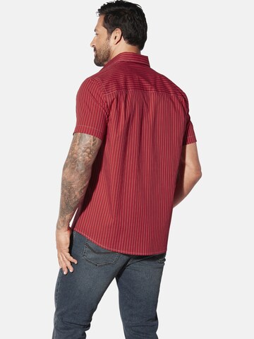 Jan Vanderstorm Comfort Fit Kurzarmhemd ' Perttu ' in Rot