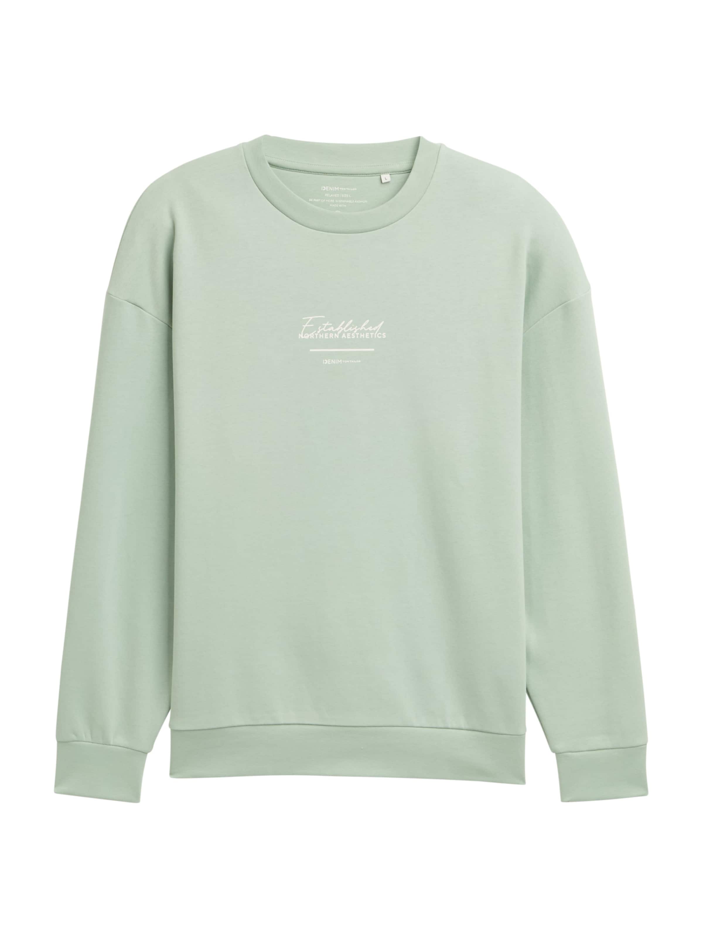 TOM TAILOR DENIM Sweatshirt i grön: framsida