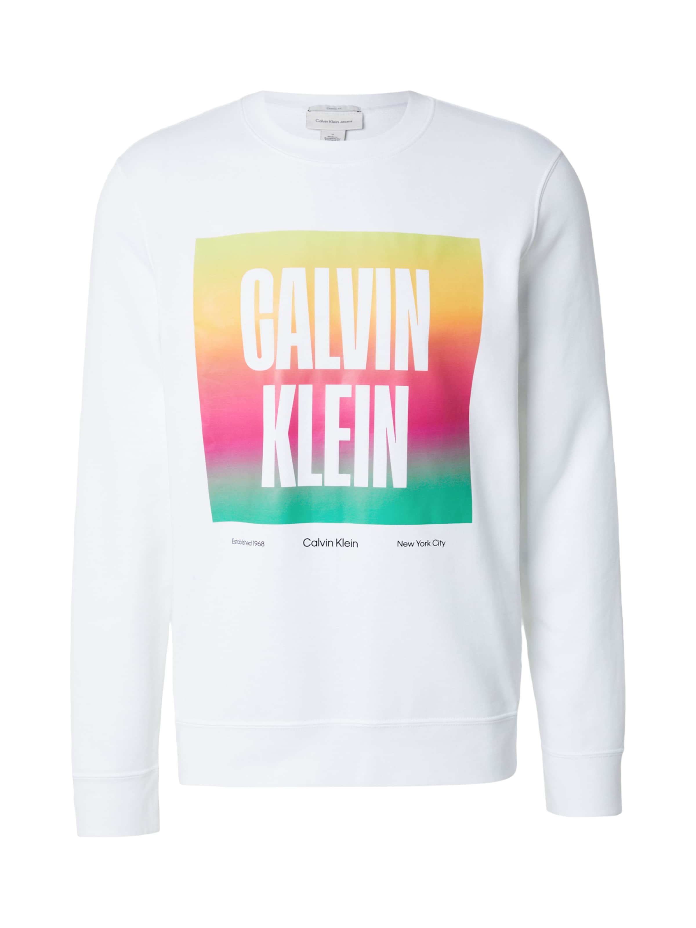 Sweat-shirt 'PRIDE' Calvin Klein Jeans en blanc : devant