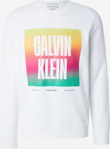 Sweat-shirt 'PRIDE' Calvin Klein Jeans en blanc : devant