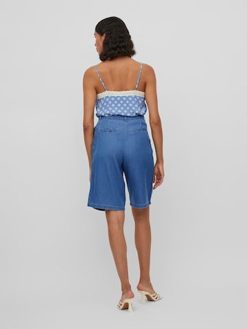 VILA Loose fit Pleat-Front Pants 'Bista' in Blue