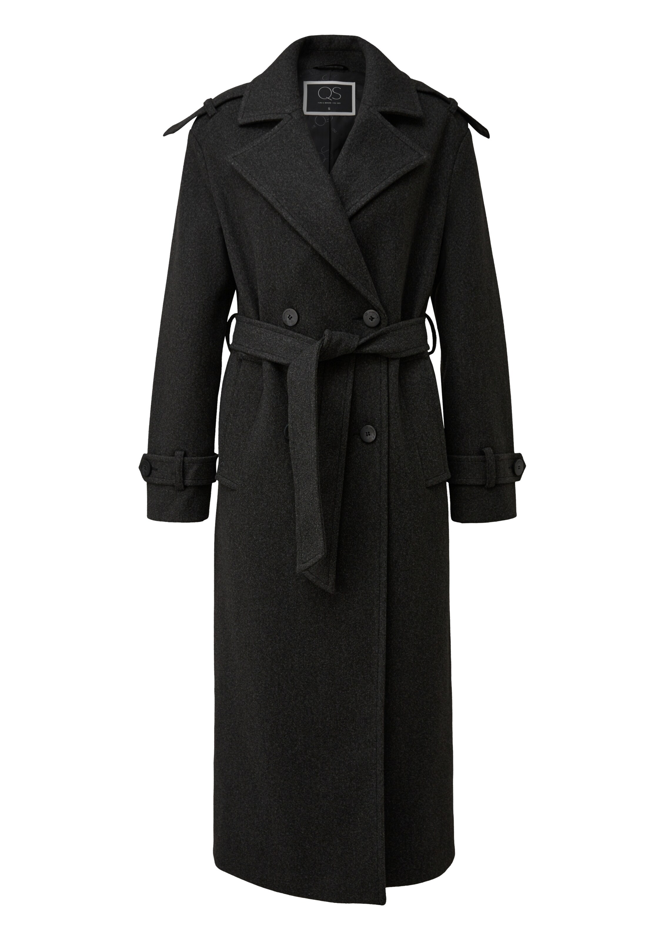 QS Tussenmantel in de kleur Zwart, Productweergave