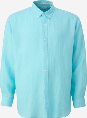 s.Oliver Men Big Sizes Regular fit Button Up Shirt in Blue: front