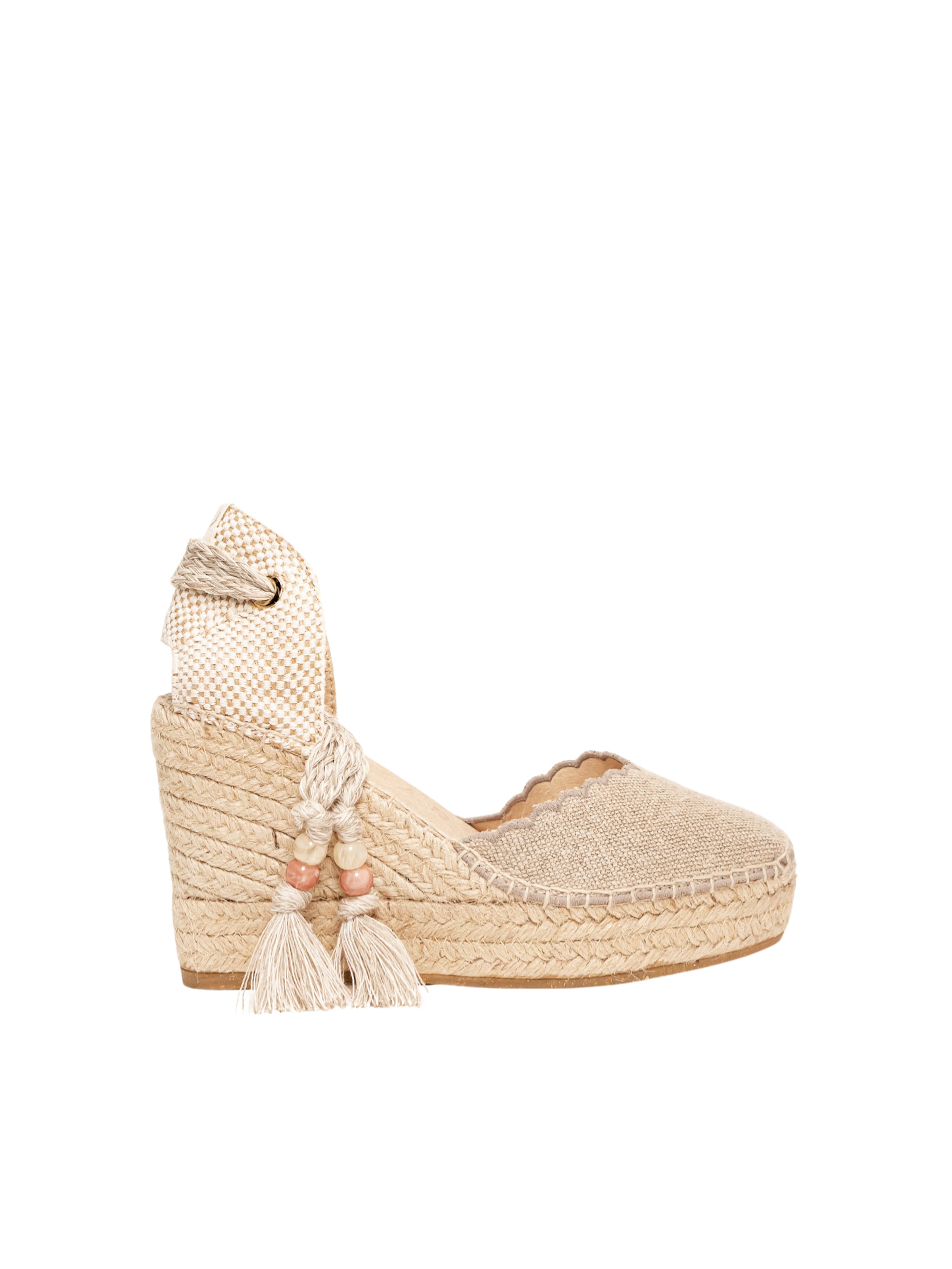 Sandales 'Alpargata Cuña 10 cm' Alhamas en gris : devant