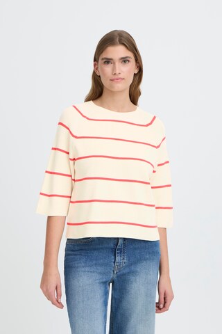 Pull-over ICHI en blanc : devant