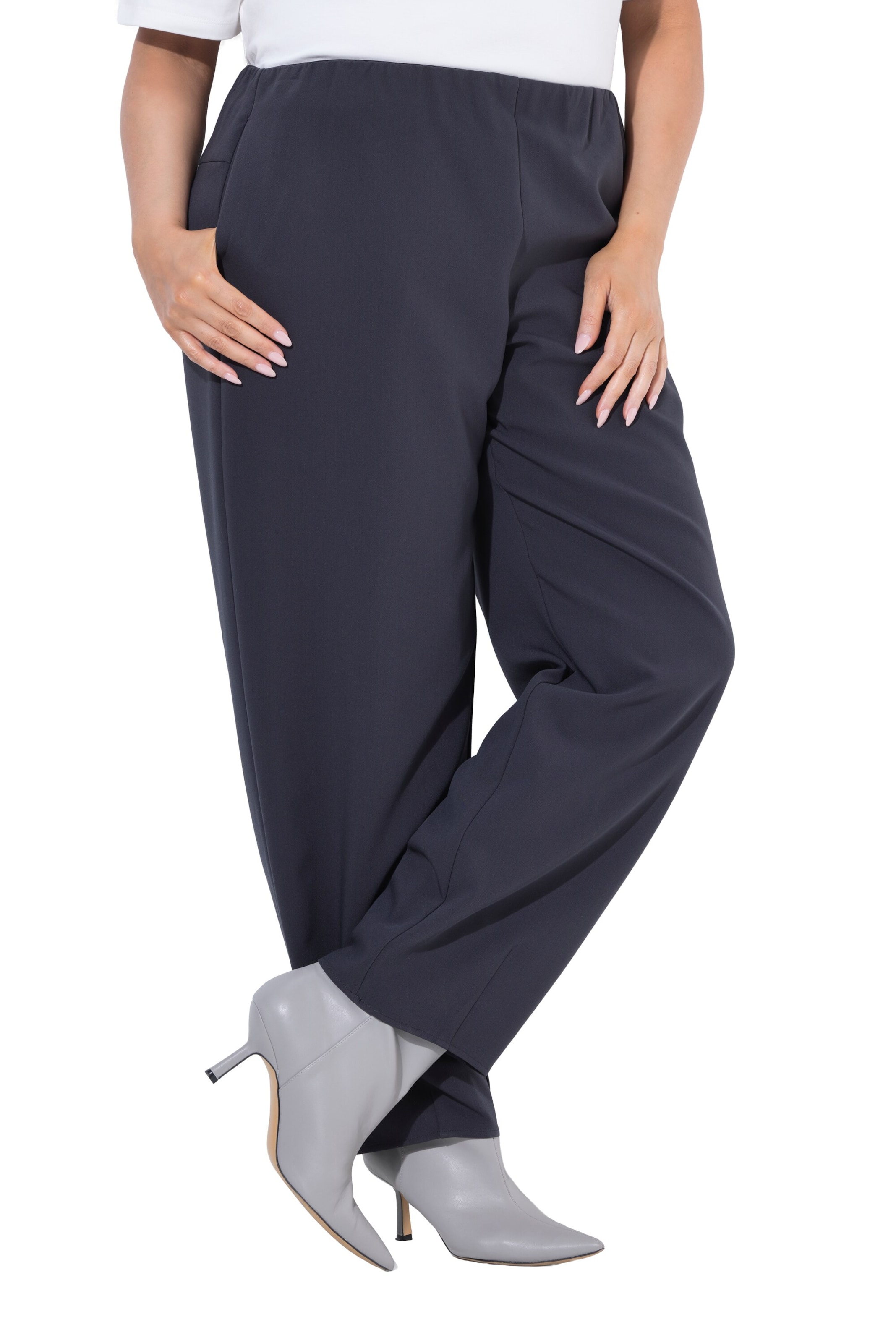 Ulla Popken Baggy Broek in Grijs: voorkant