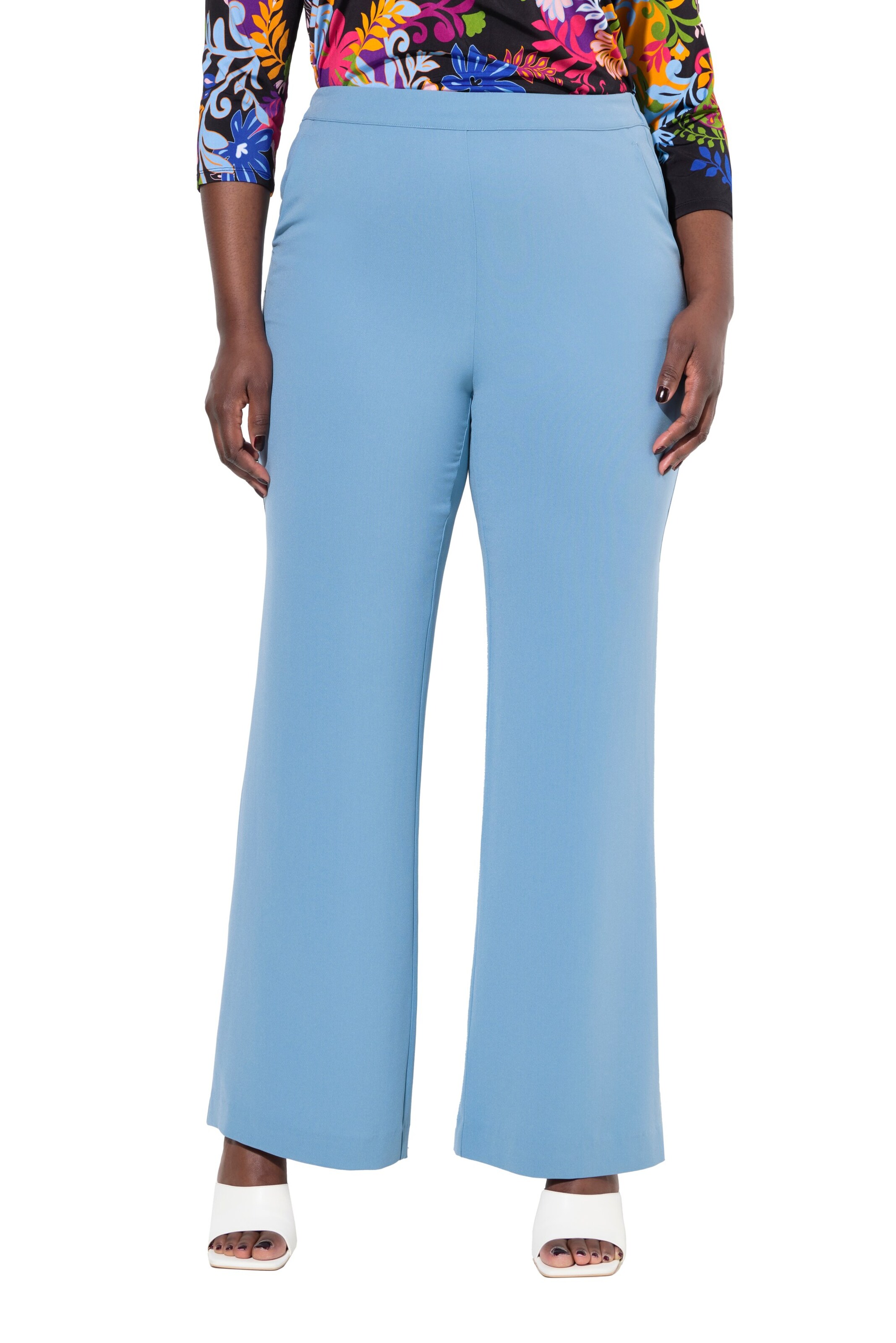 Ulla Popken Loosefit Broek in Blauw: voorkant